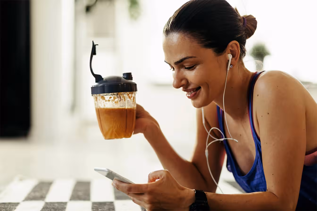 Proteinshake som drikkes etter trening